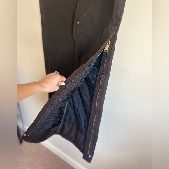 Carhartt Mens Brown Utility Carpenter Insulated Work Pants Dark Brown Size 14x32 - Picture 6 of 9